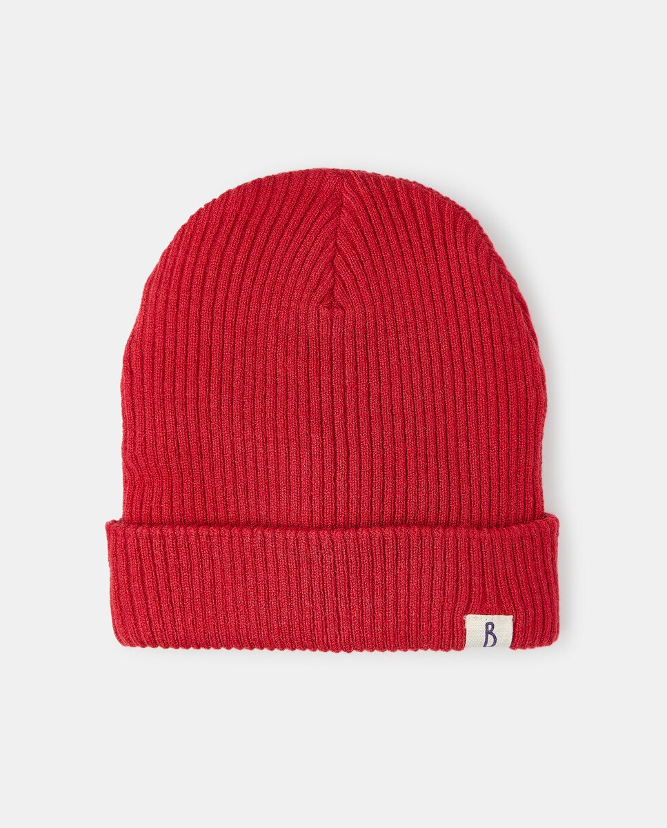 Bonnet côtelé avec étiquette