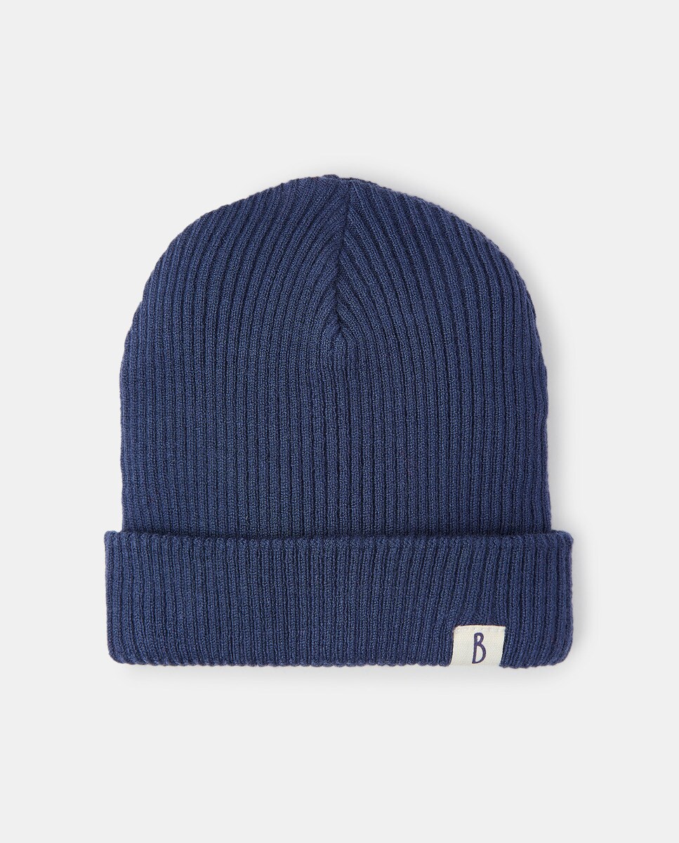 Bonnet côtelé avec étiquette