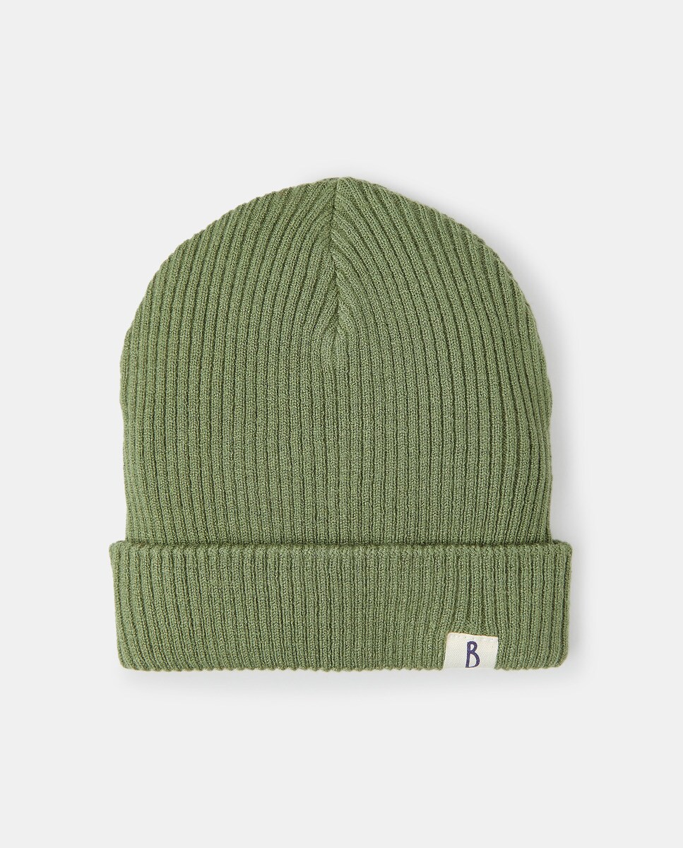 Bonnet côtelé avec étiquette