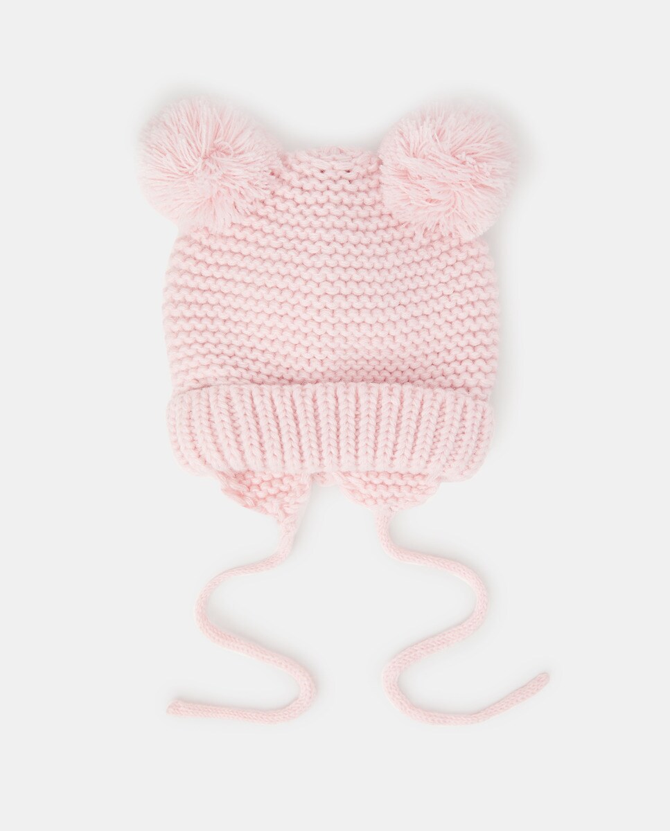 Bonnet en maille à pompons