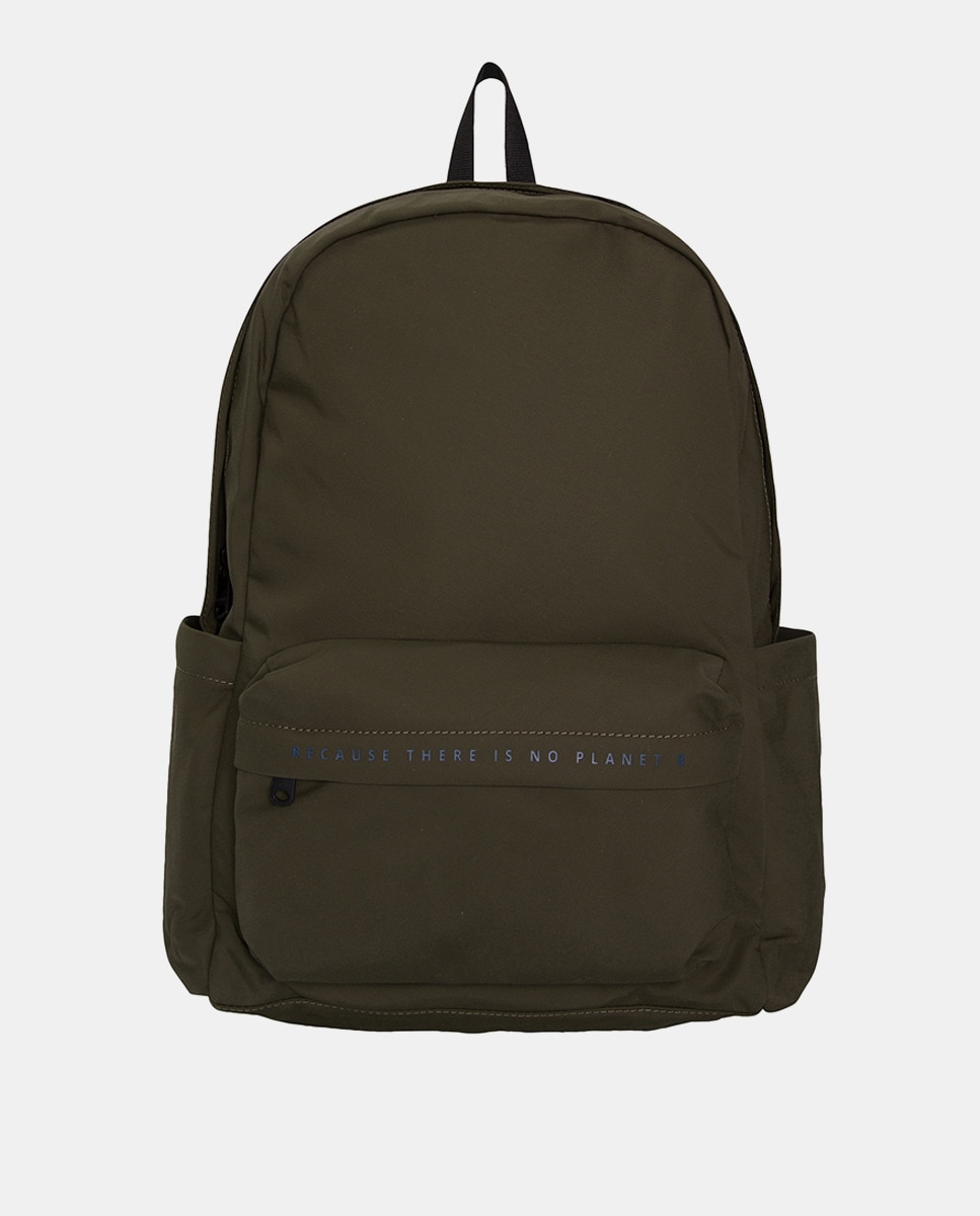 Sac à dos en matières recyclées militaire avec poche avant