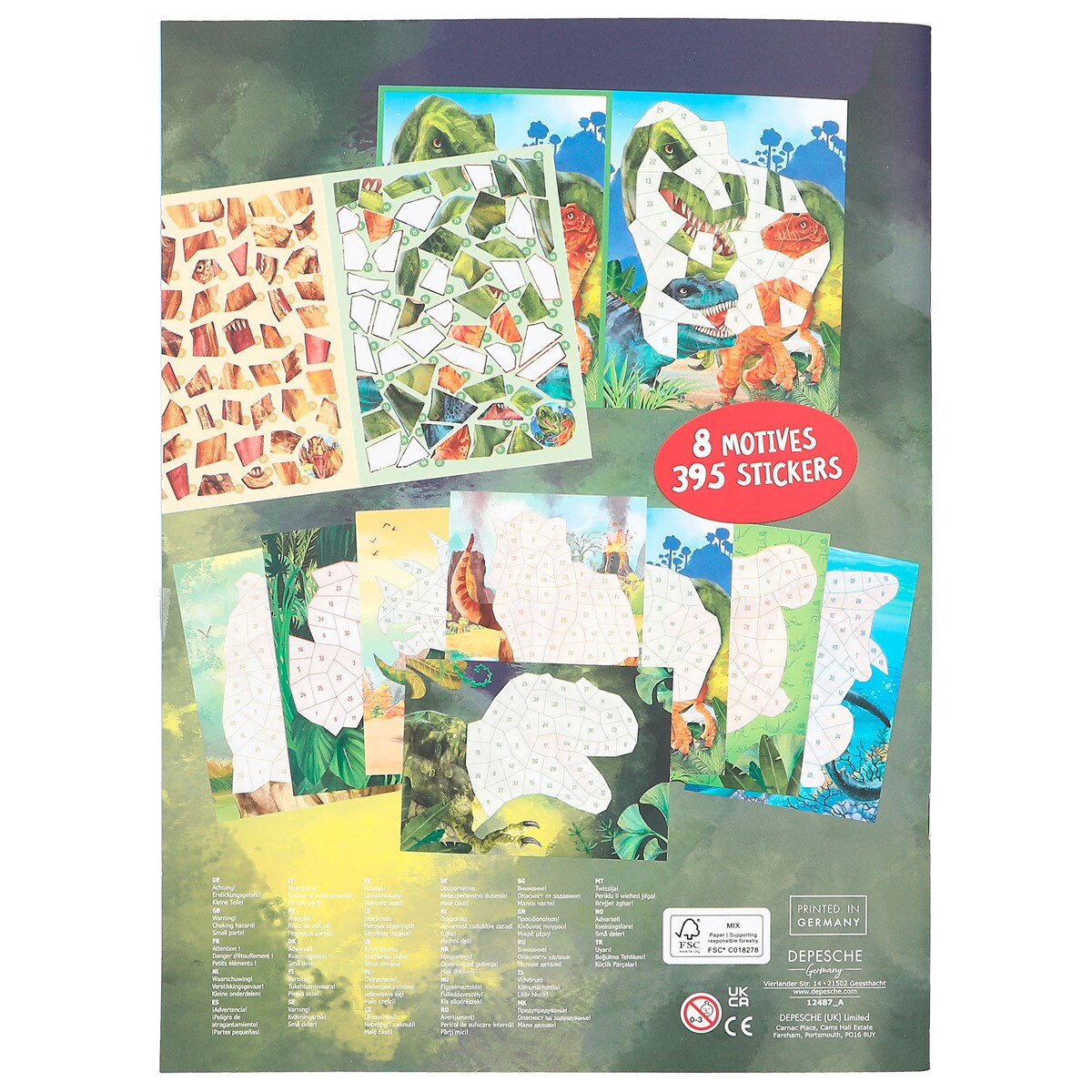 Libro pegatinass por números Iceworld Dino World + Action 7