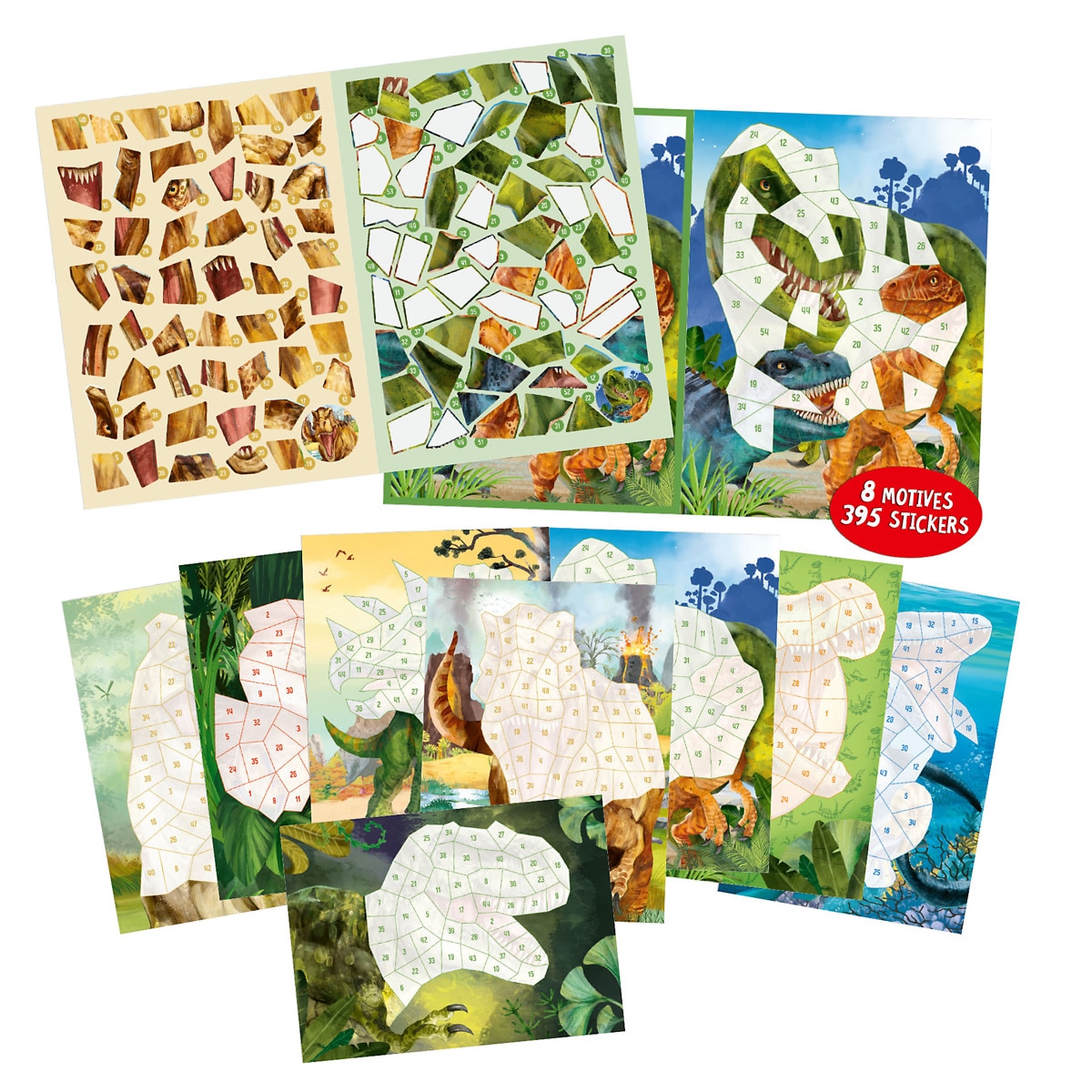 Libro pegatinass por números Iceworld Dino World + Action 6