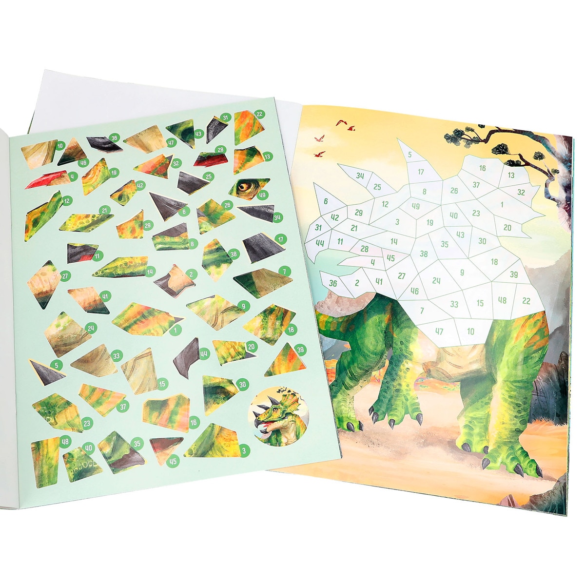Libro pegatinass por números Iceworld Dino World + Action 5