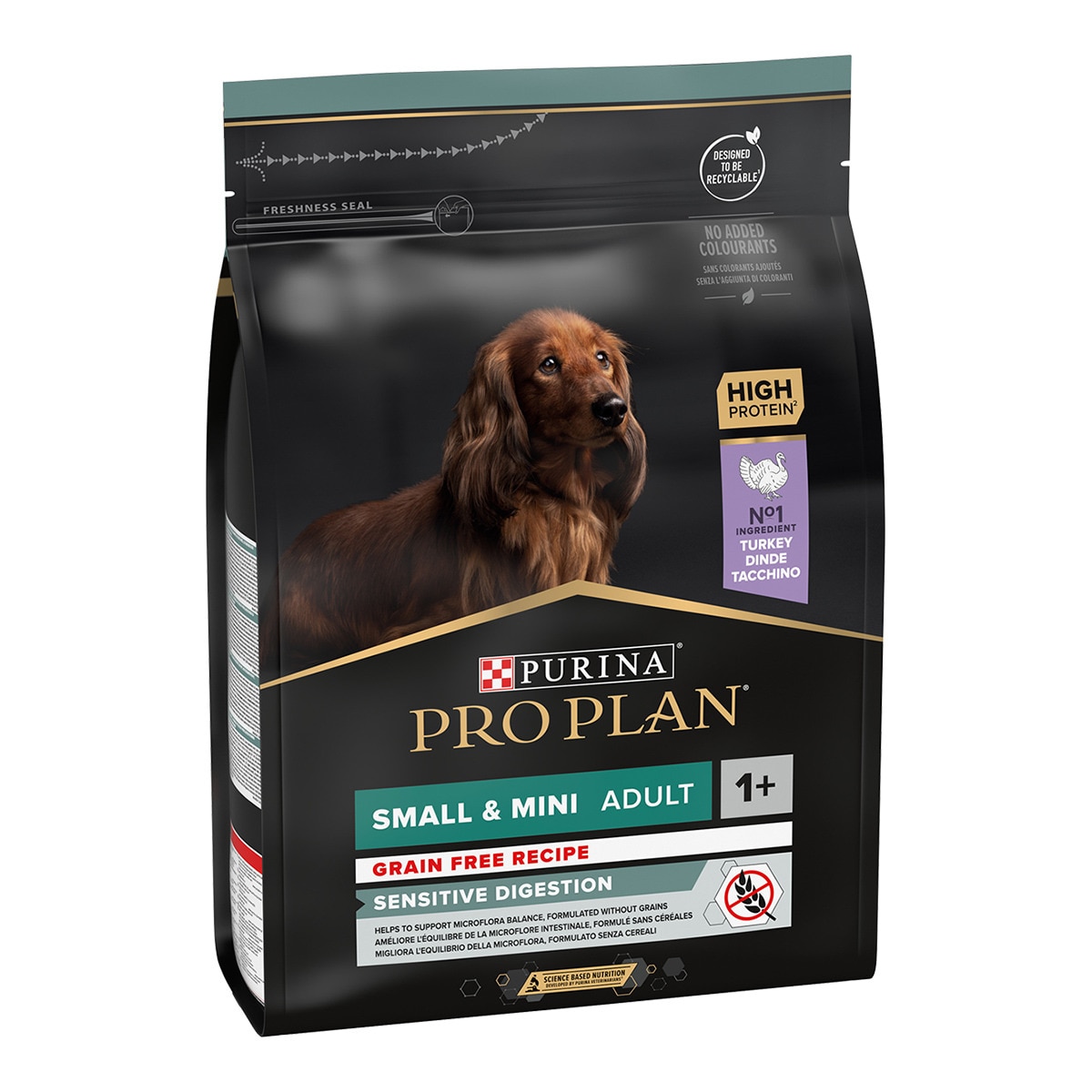 Pienso para perros adultos Purina Pro Plan Small & Mini Sensitive Digestion grain free pavo 2,5 kg 1