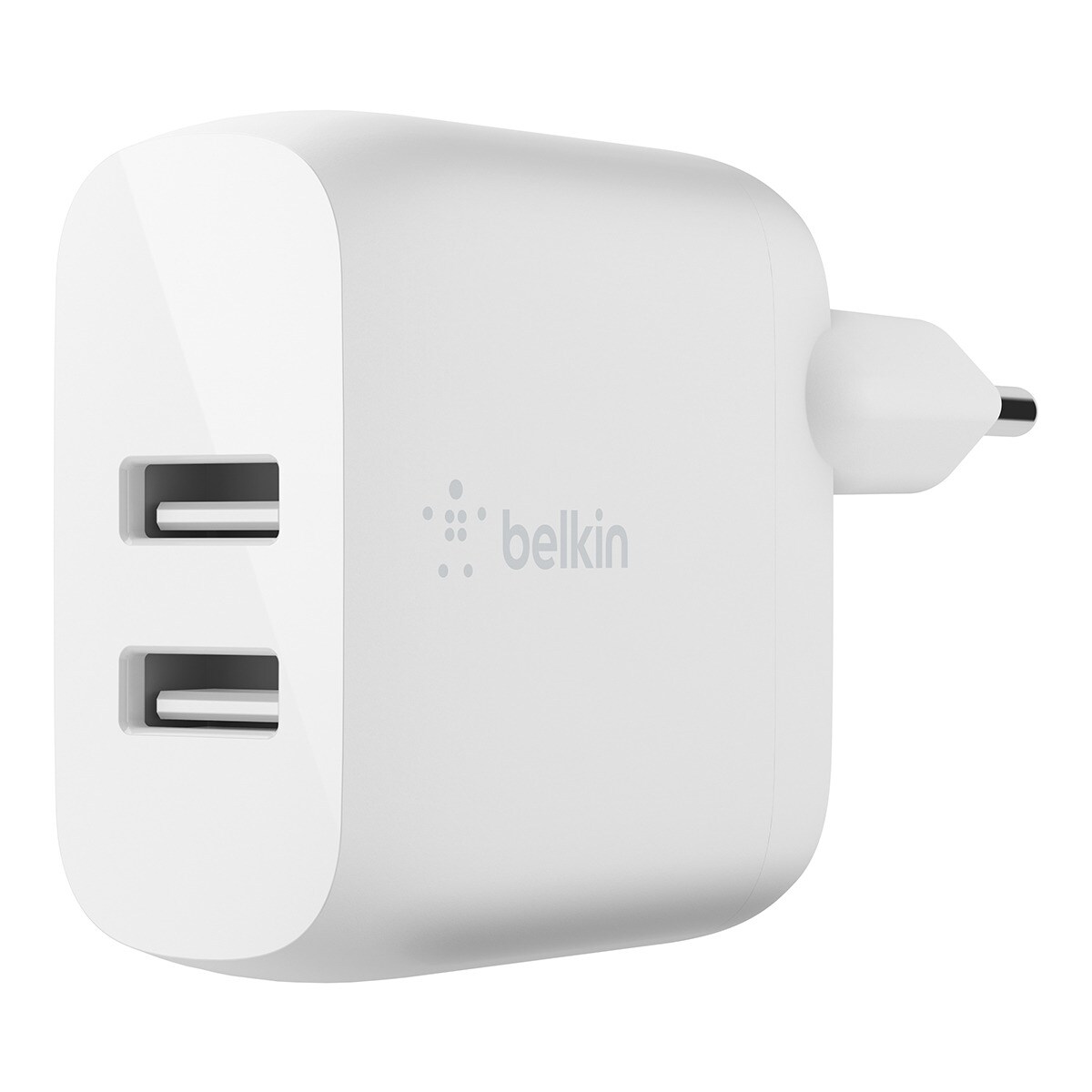 Cargador de pared Belkin doble USB-A 24 W Blanco-1