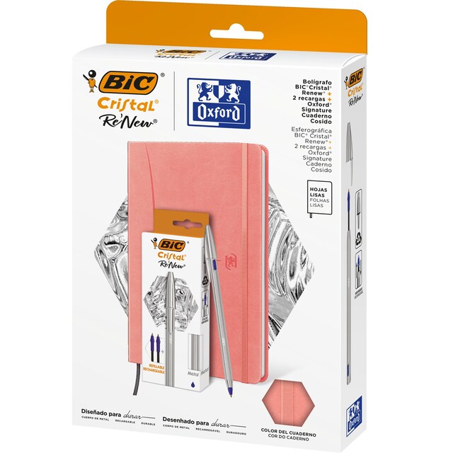 Imagem 0 de Pack Especial de Caneta Esferográfica Cristal Re'New e Caderno