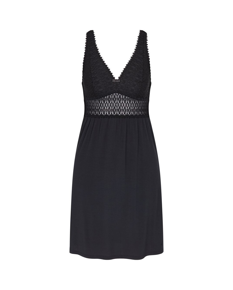 Camisa de Dormir Aura com Alças Preto-4