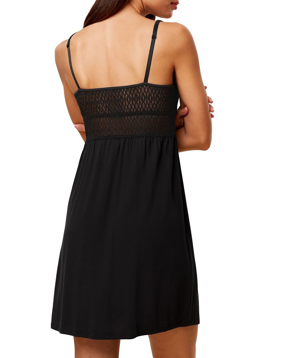 Camisa de Dormir Aura com Alças Preto-2