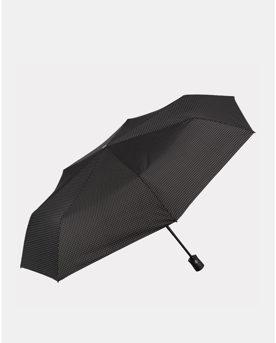 Guarda-Chuva Dobrável Automático às Bolinhas - Cinzento Cinzento-1