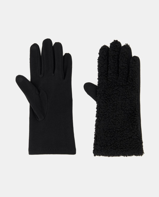 Imagem 0 de Luvas com Tira no Punho e em Tecido - Preto