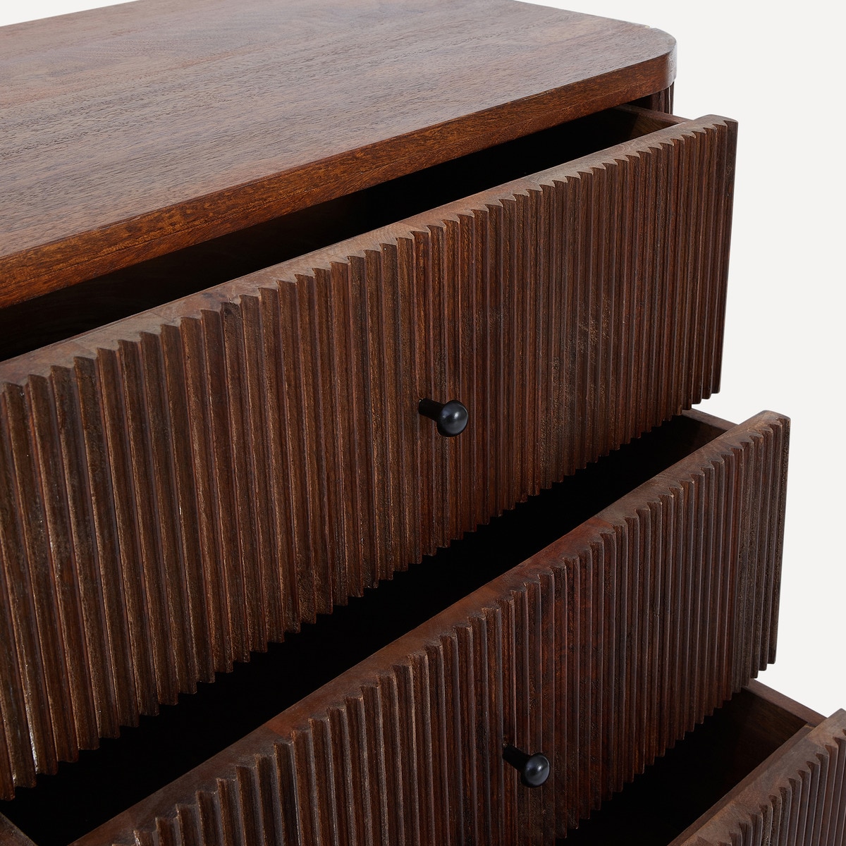 Cómoda de madera de mango de 6 cajones Curve Room - El Corte Inglés Nogal-5