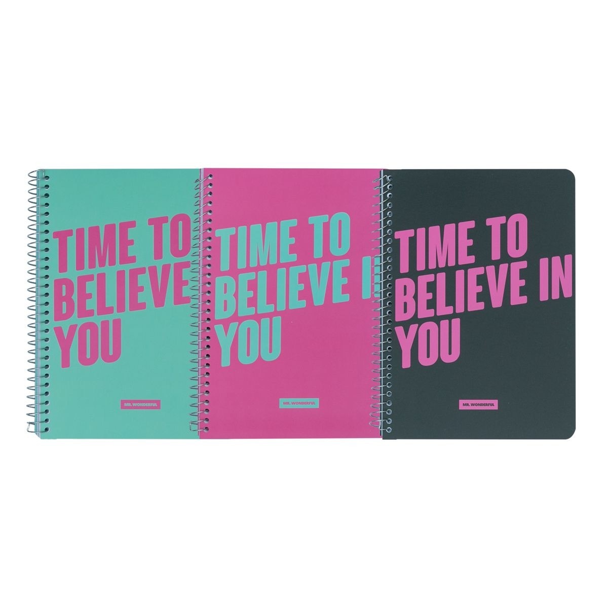 Imagen 0 de Set de 3 libretas Mr.Wonderful A4: Time to believe in you