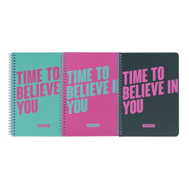 Imagen 0 de Set de 3 libretas Mr.Wonderful A4: Time to believe in you