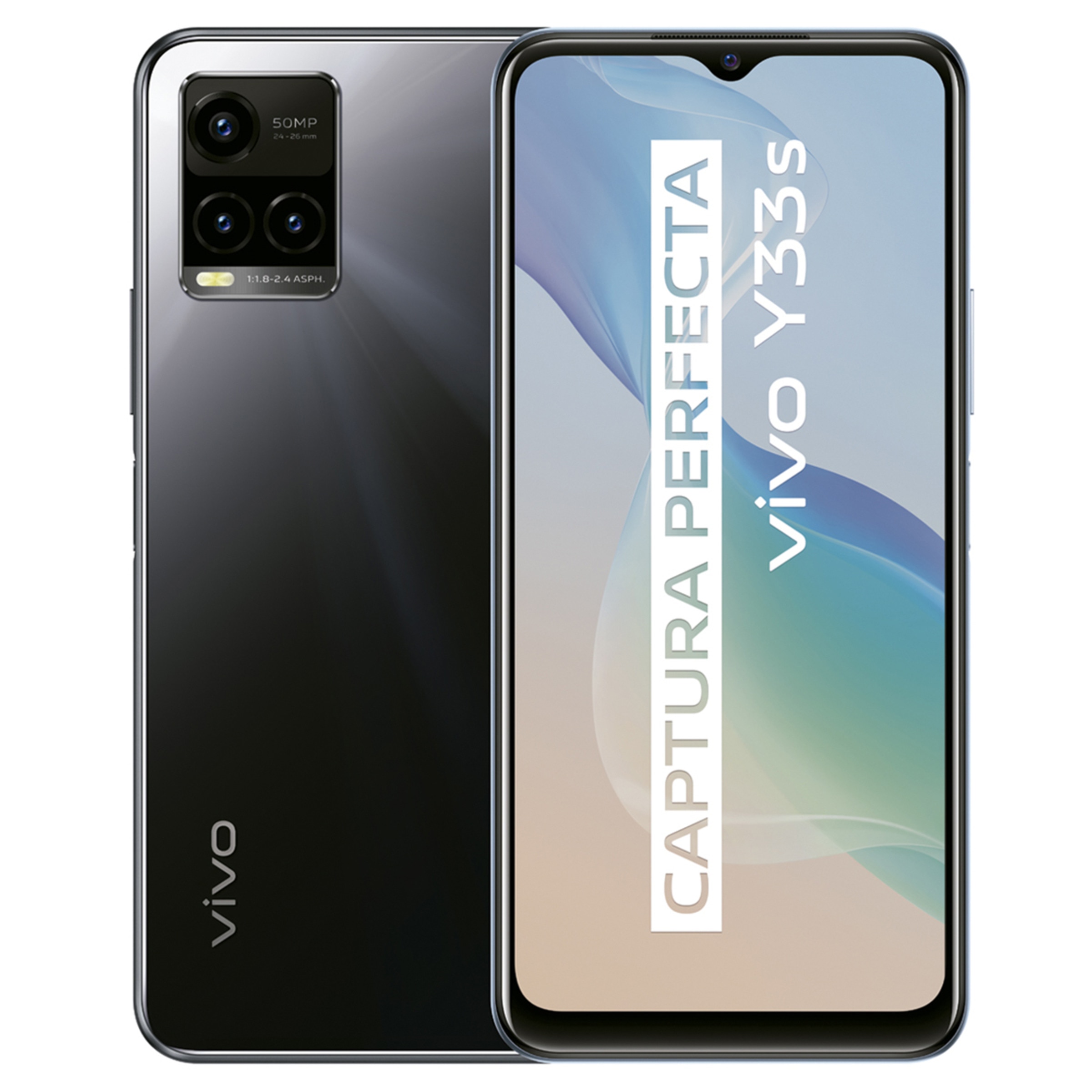 Vivo Y33s 8 GB + 128 GB Mirror Black móvil libre (Reacondicionado A estrenar) Negro-1