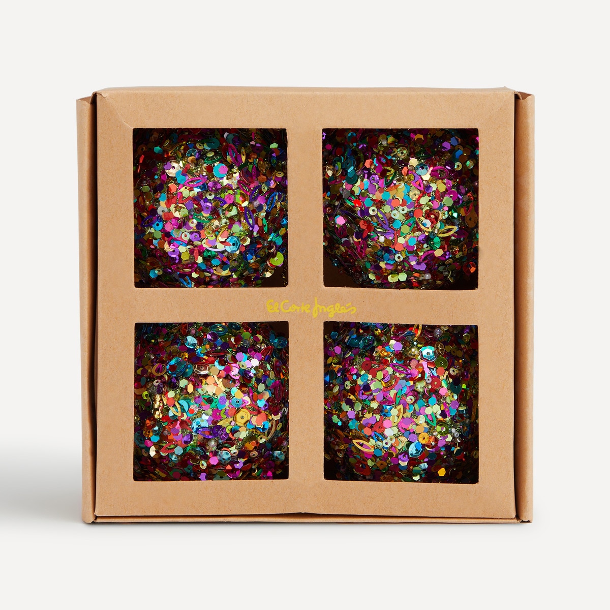 Conjunto de 4 Bolas com Lantejoulas Multi Multicolor-3