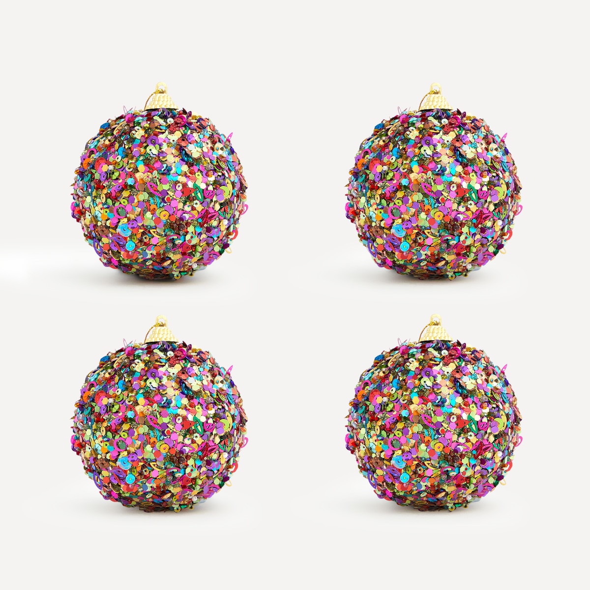 Conjunto de 4 Bolas com Lantejoulas Multi Multicolor-1