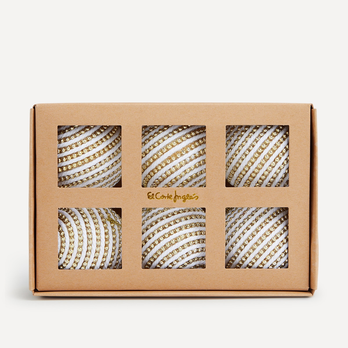 Conjunto de 6 Bolas com Corrente de Bolinhas Ouro-3