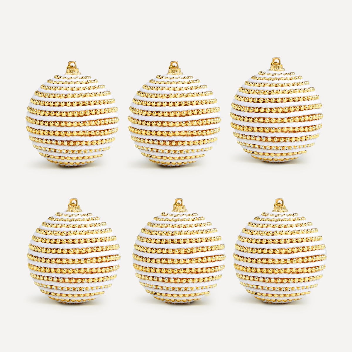 Conjunto de 6 Bolas com Corrente de Bolinhas Ouro-1