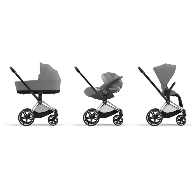 Imagen 0 de Carro de bebé trío Cybex PRIAM con Chasis Chrome Black en gris claro