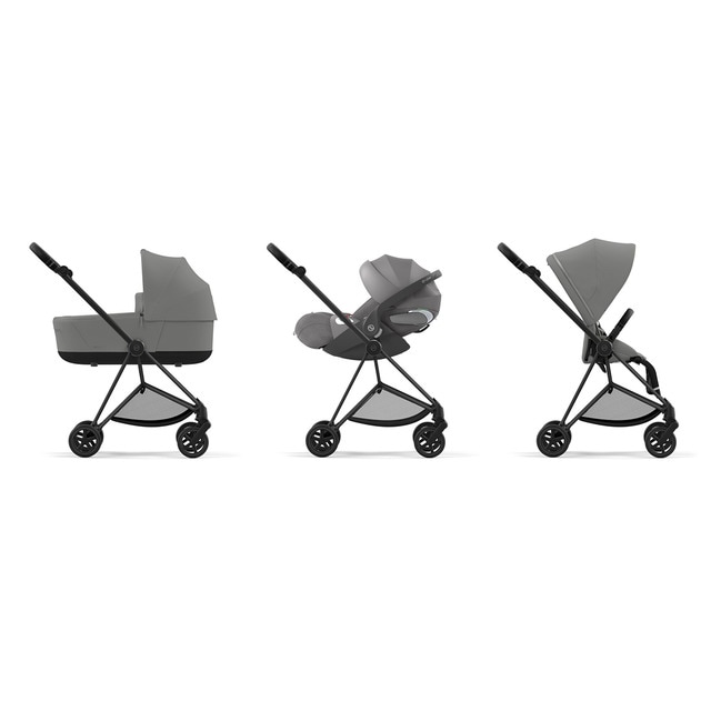 Imagen 0 de Carro de bebé trío Cybex MIOS con chasis Matt Black en gris claro