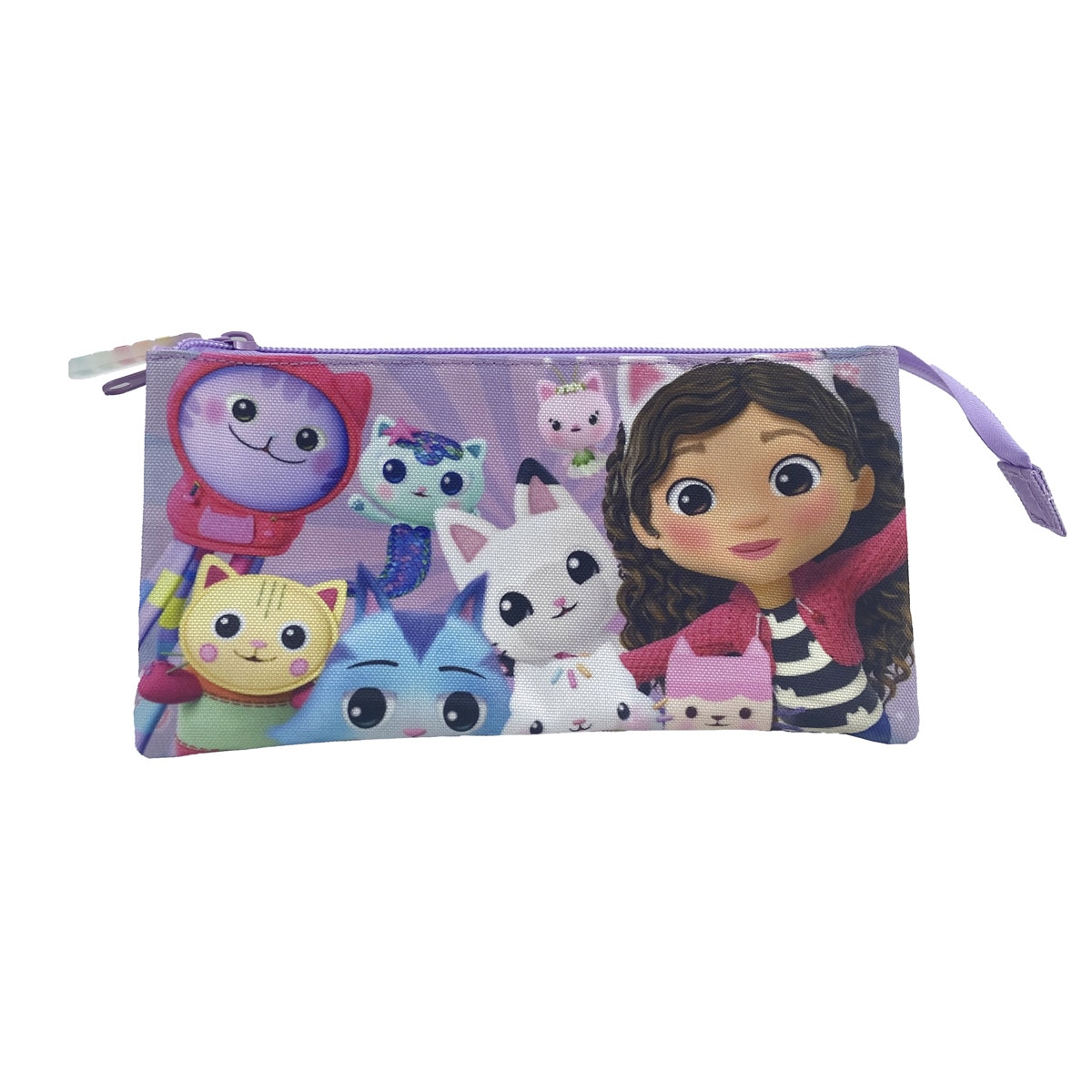 Imagen 0 de Portatodo triple Gabby´s Dollhouse CyP Brands malva multicolor