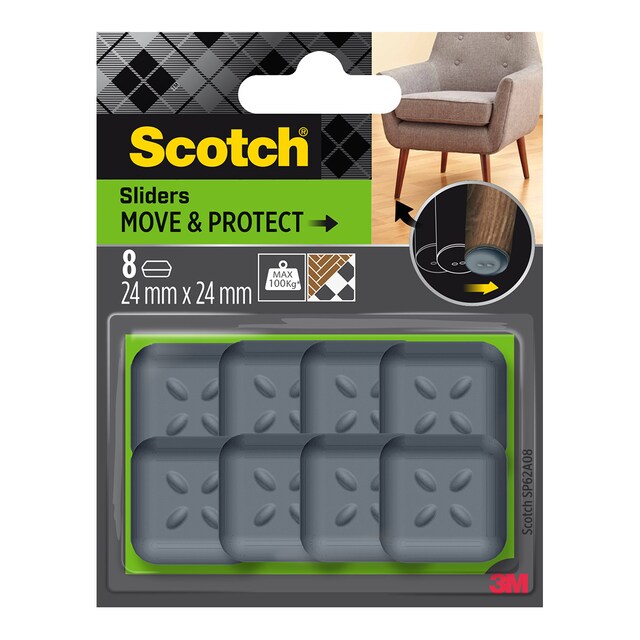 Imagen 0 de 8 Patines protectores antideslizantes adhesivos 24x24 mm