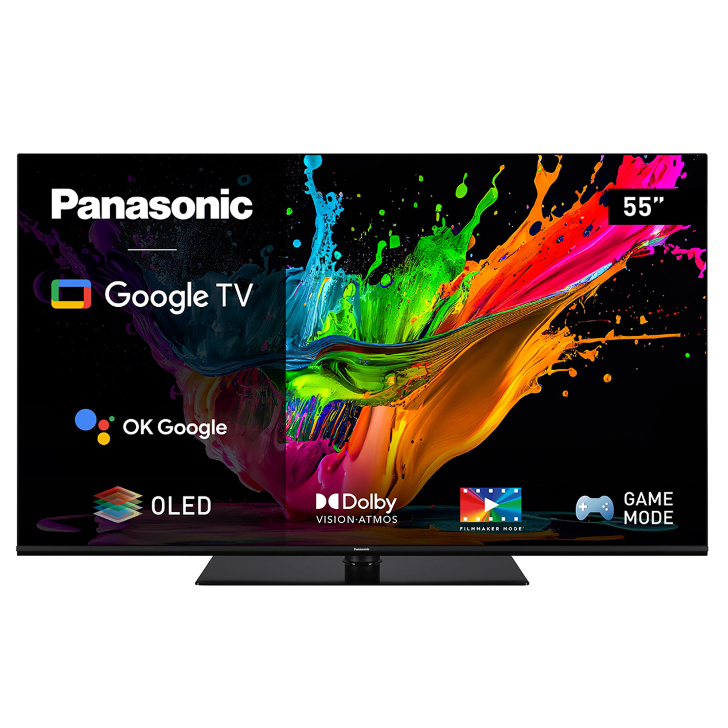 TV OLED 139 cm (55'') Panasonic TX-55MZ800E 4K HDR, Procesador HCX Pro AI, Dolby Vision IQ, HDR10, Pie rectangular fijo (Reacondicionado Grado D) Negro-1