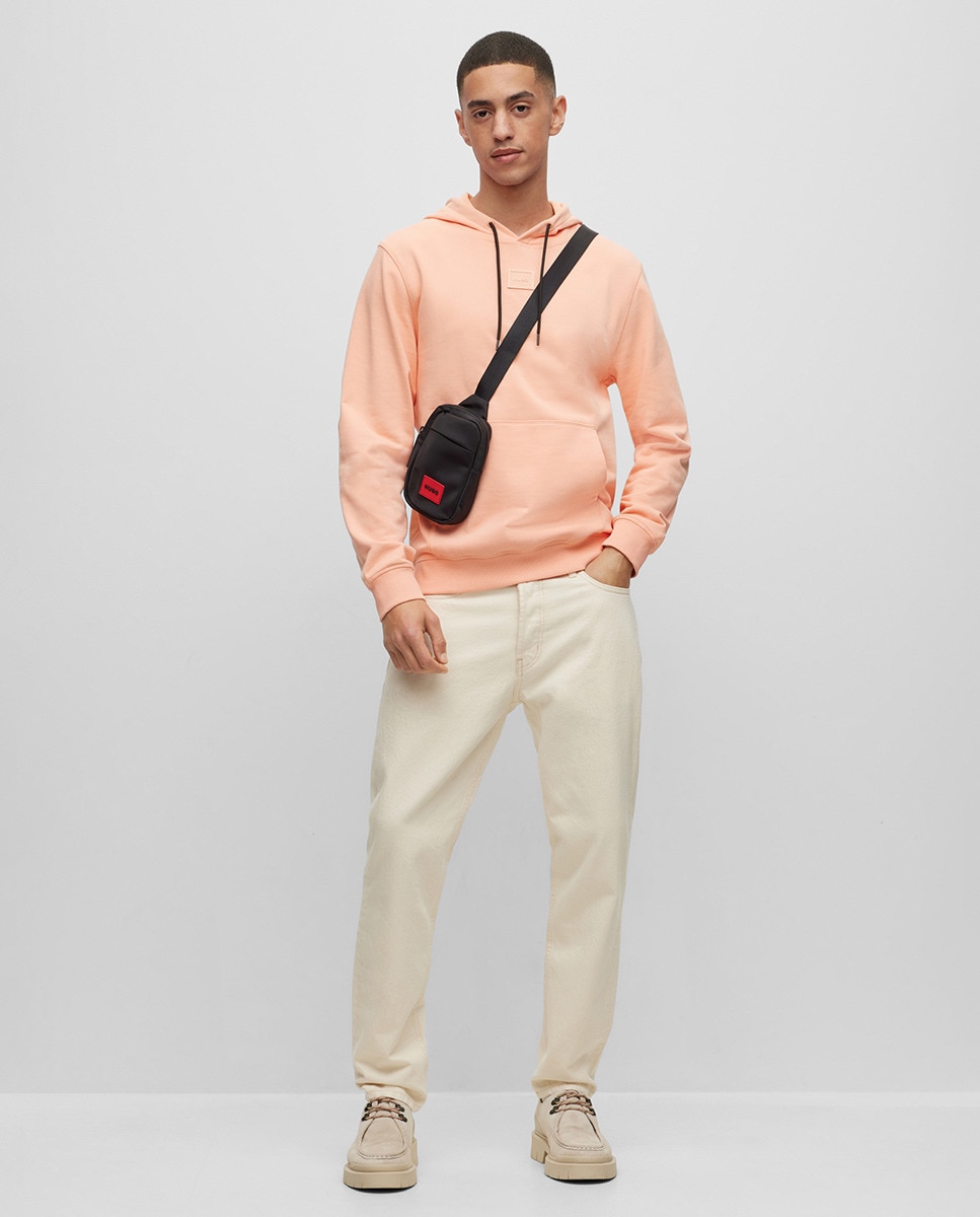 Peça com Capuz em Felpa de Algodão com Insígnia de Logótipo Tonal Vermelho-5