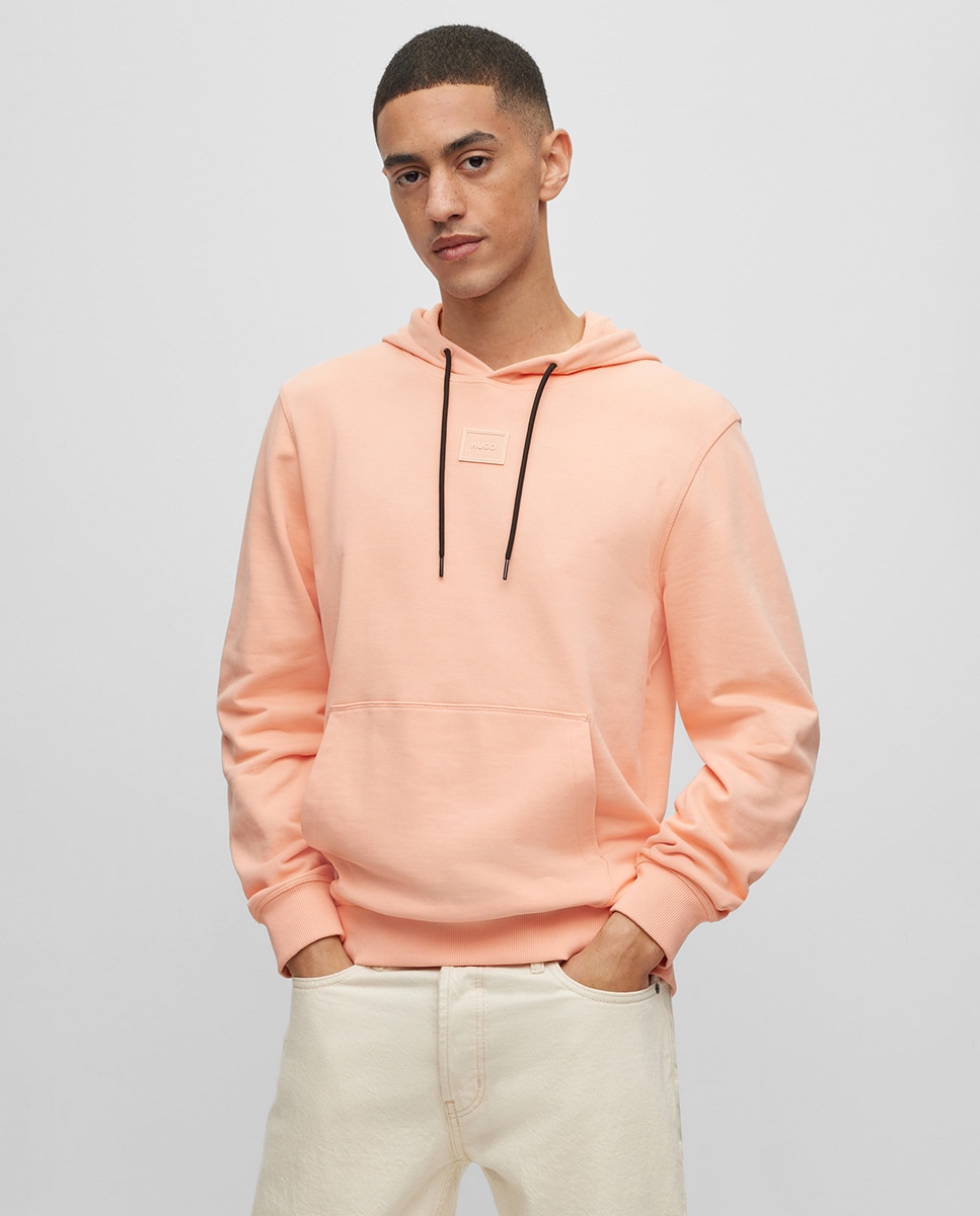 Peça com Capuz em Felpa de Algodão com Insígnia de Logótipo Tonal Vermelho-1