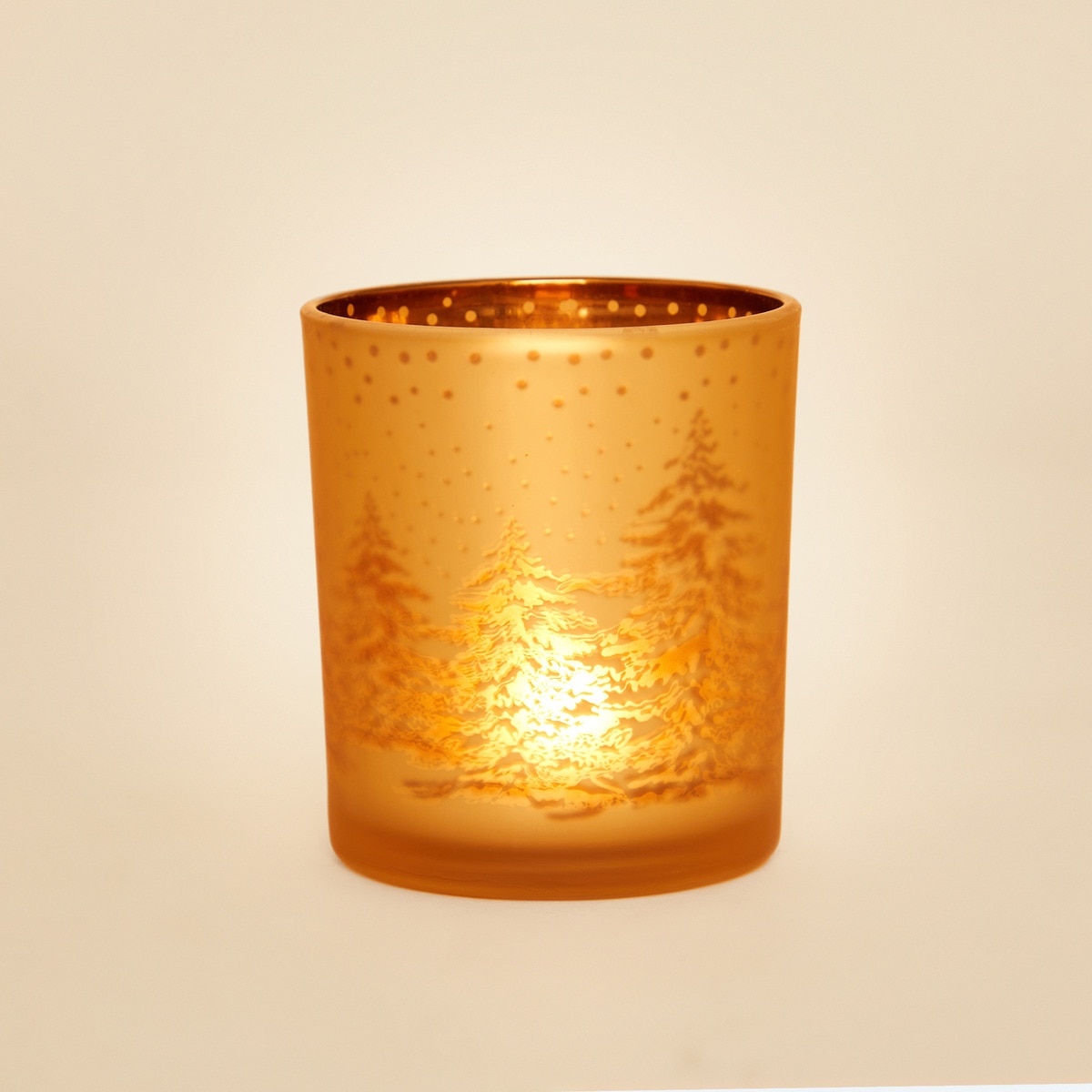 Portavelas vaso Bosque Navidad El Corte Inglés Oro-2