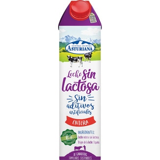 leche entera sin lactosa 100% ingredientes naturales brik 1 l - Asturiana