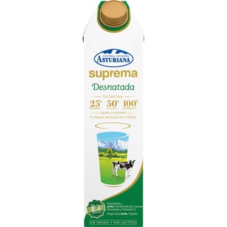 leche desnatada sin lactosa y sin materia grasa brik 1 l - Asturiana Suprema