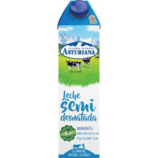 leche semidesnatada brik 1 l - Asturiana