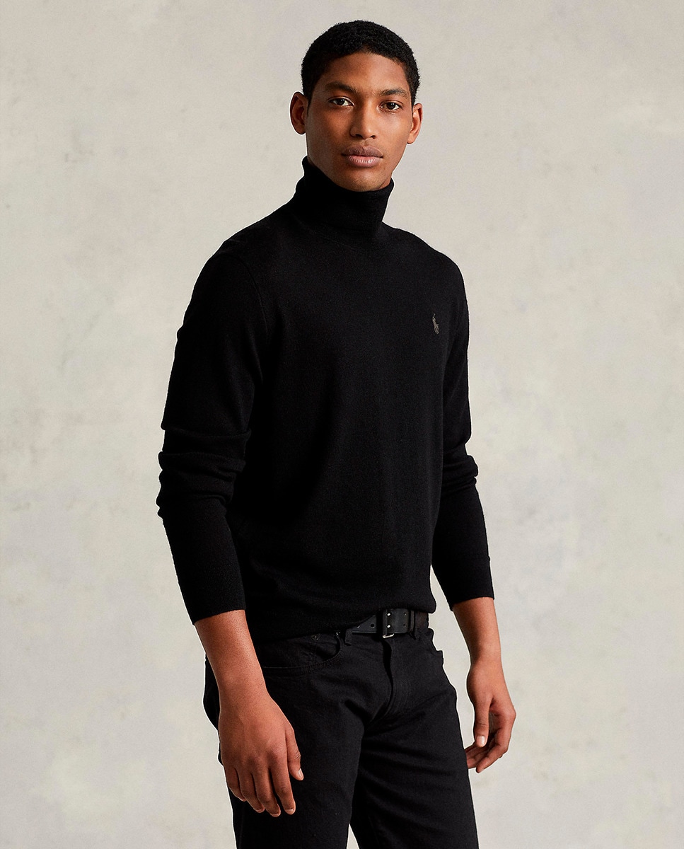 Pull en laine à col montant