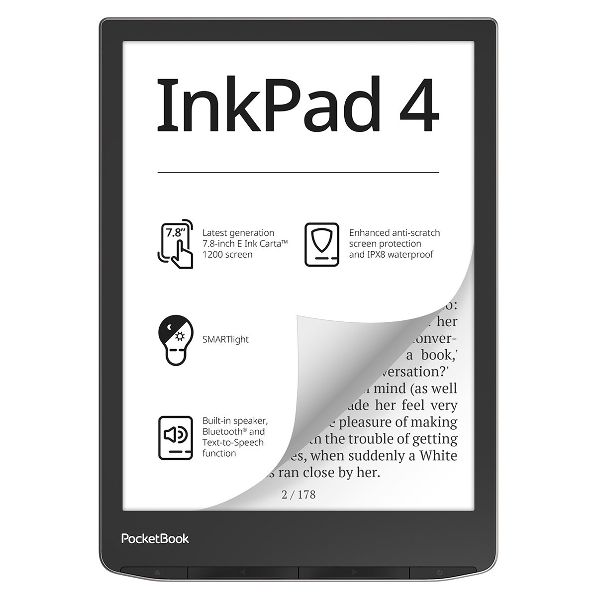 eReader PocketBook Inkpad 4 32GB, 7,8" E-Ink Carta Plata-1