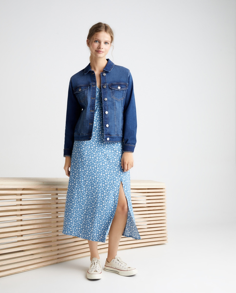 Veste en jean effet délavé