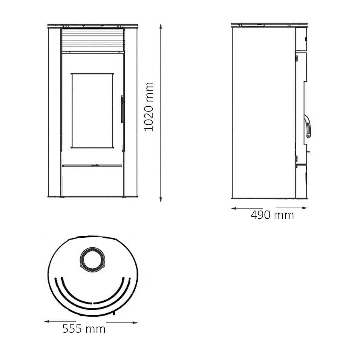 Estufa Leña Ventilada Elide 7,79 kW Negro-2