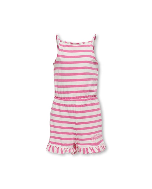 Imagen 0 de Mono de niña con tirantes y detalle rizado en bajos.