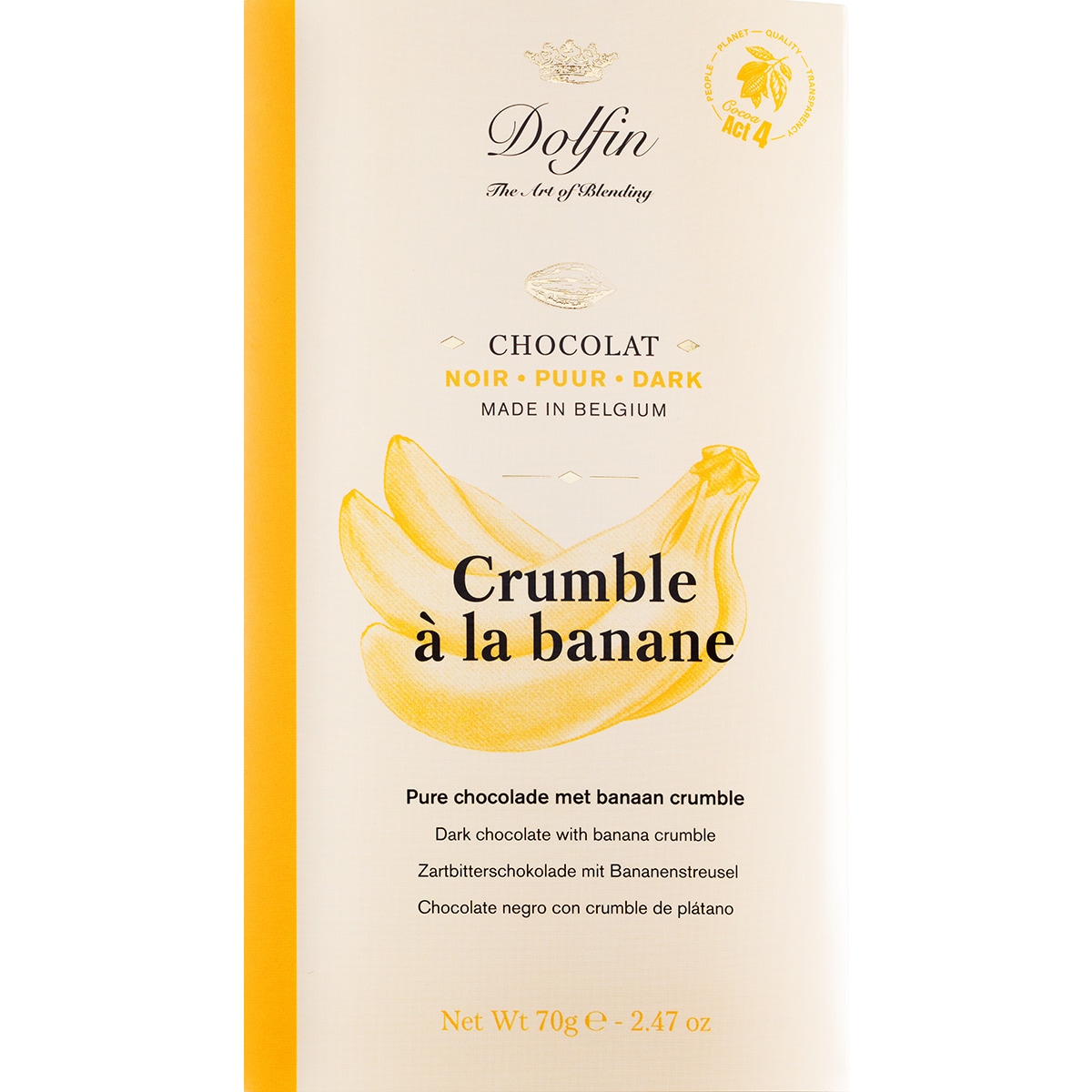 Chocolate Preto com Crocante de Banana tablete 70 g