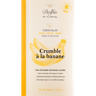 Chocolate Preto com Crocante de Banana tablete 70 g - Dolfin