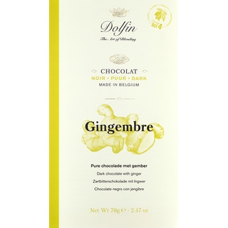 Chocolate Preto com Gengibre tablete 70 g - Dolfin