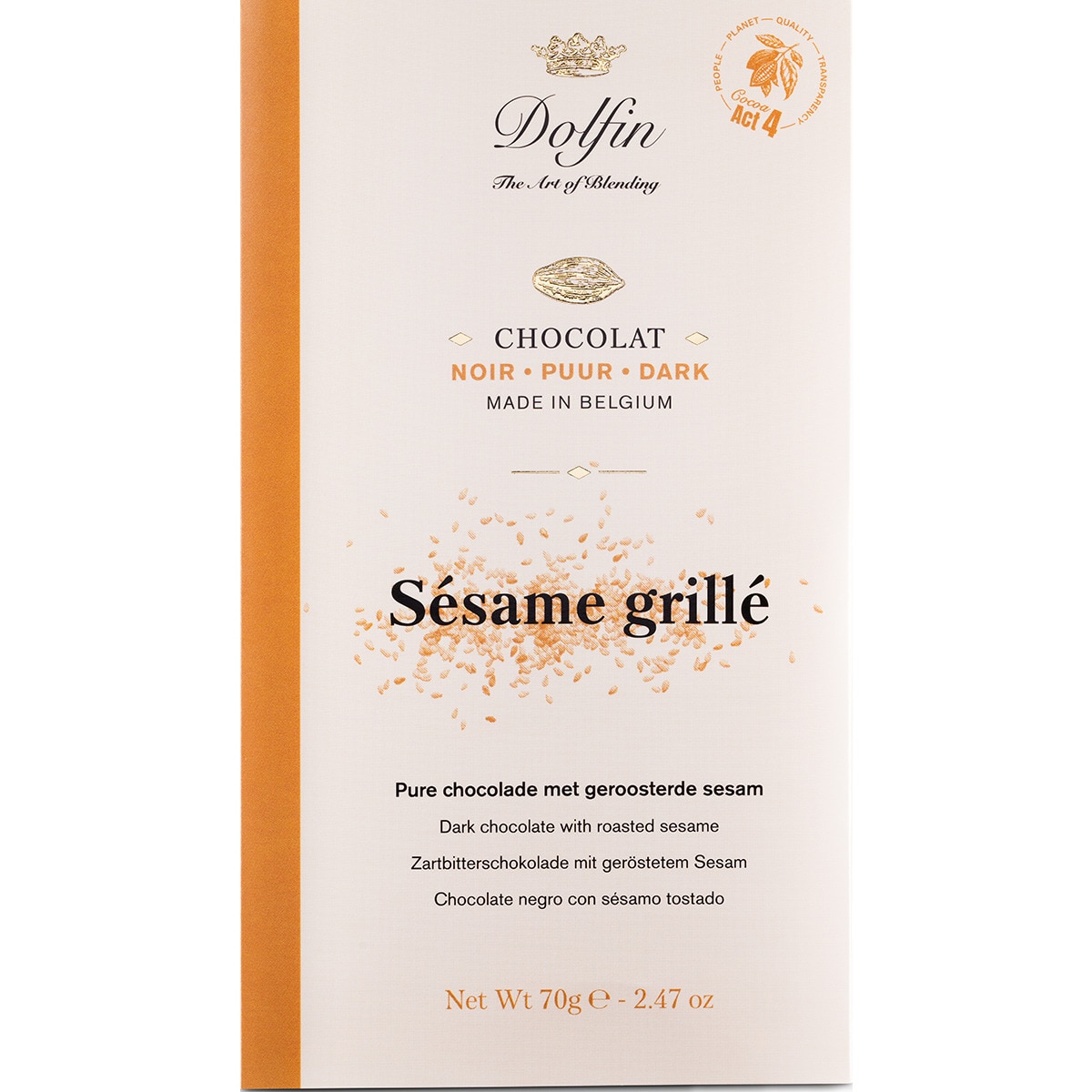 Chocolate Preto com Sésamo Tostado tablete 70 g