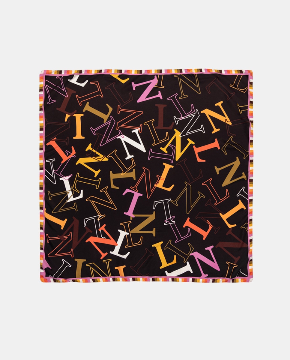 Foulard à imprimé logo multicolore