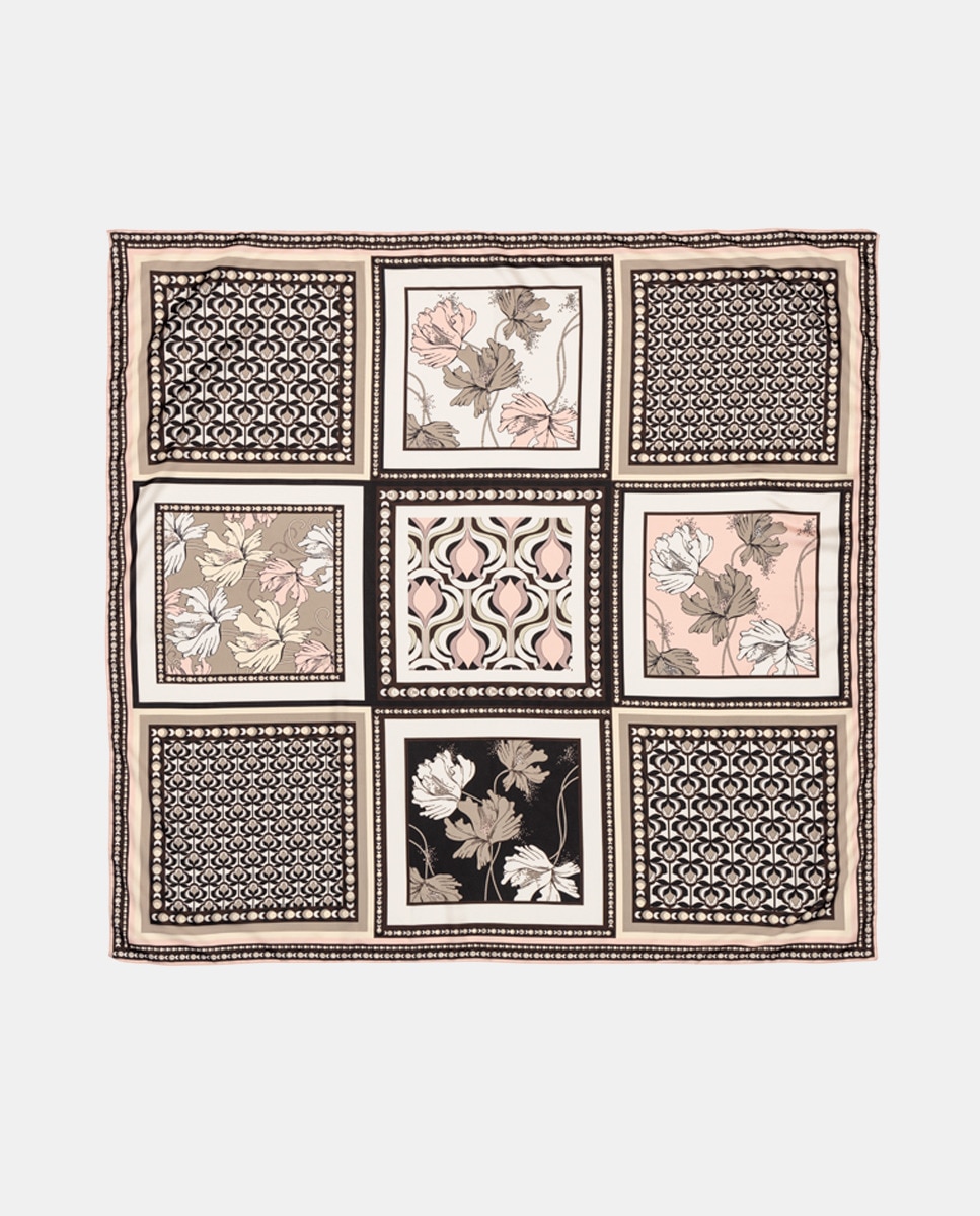 Grand foulard à motif en patchwork