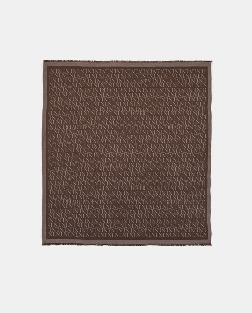 Foulard en jacquard avec logo foncé