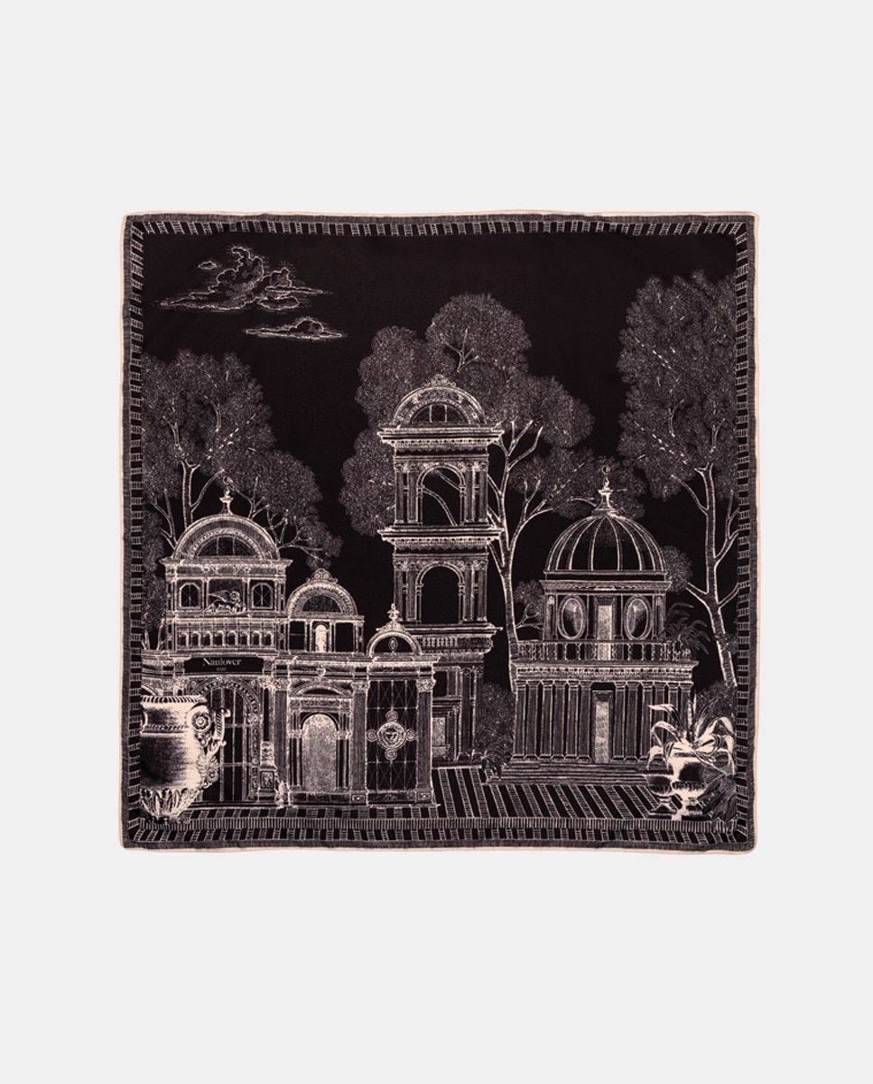 Foulard à imprimé fantaisie contrastant