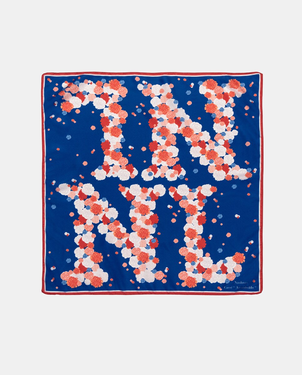 Bandana avec logo composé de fleurs contrastantes