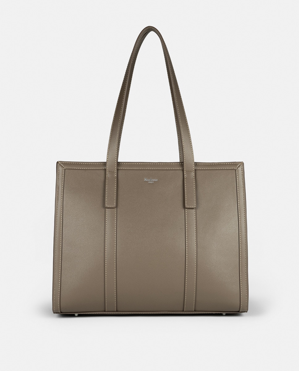 Grand sac tote gris zippé