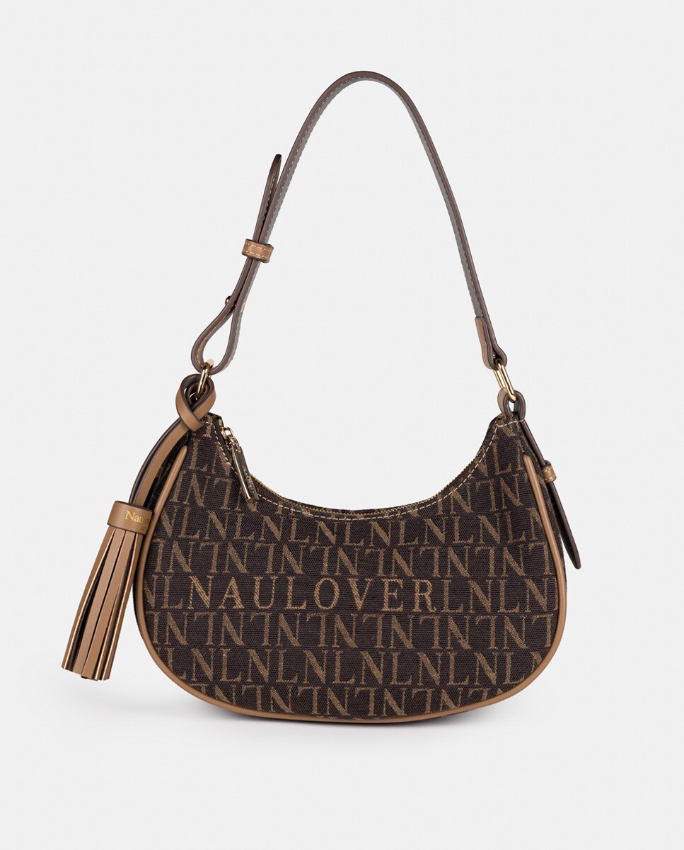 Petit sac hobo foncé avec logo